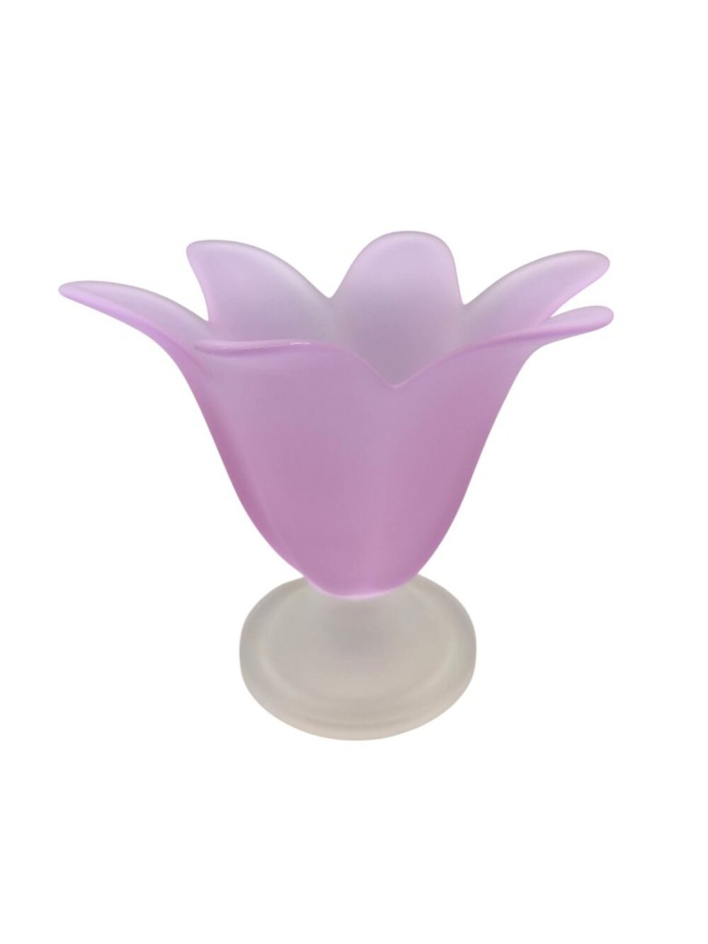 PartyLite Royal Tulip Votive Holder Frosted Glass Lavender Satin Glass Finish
